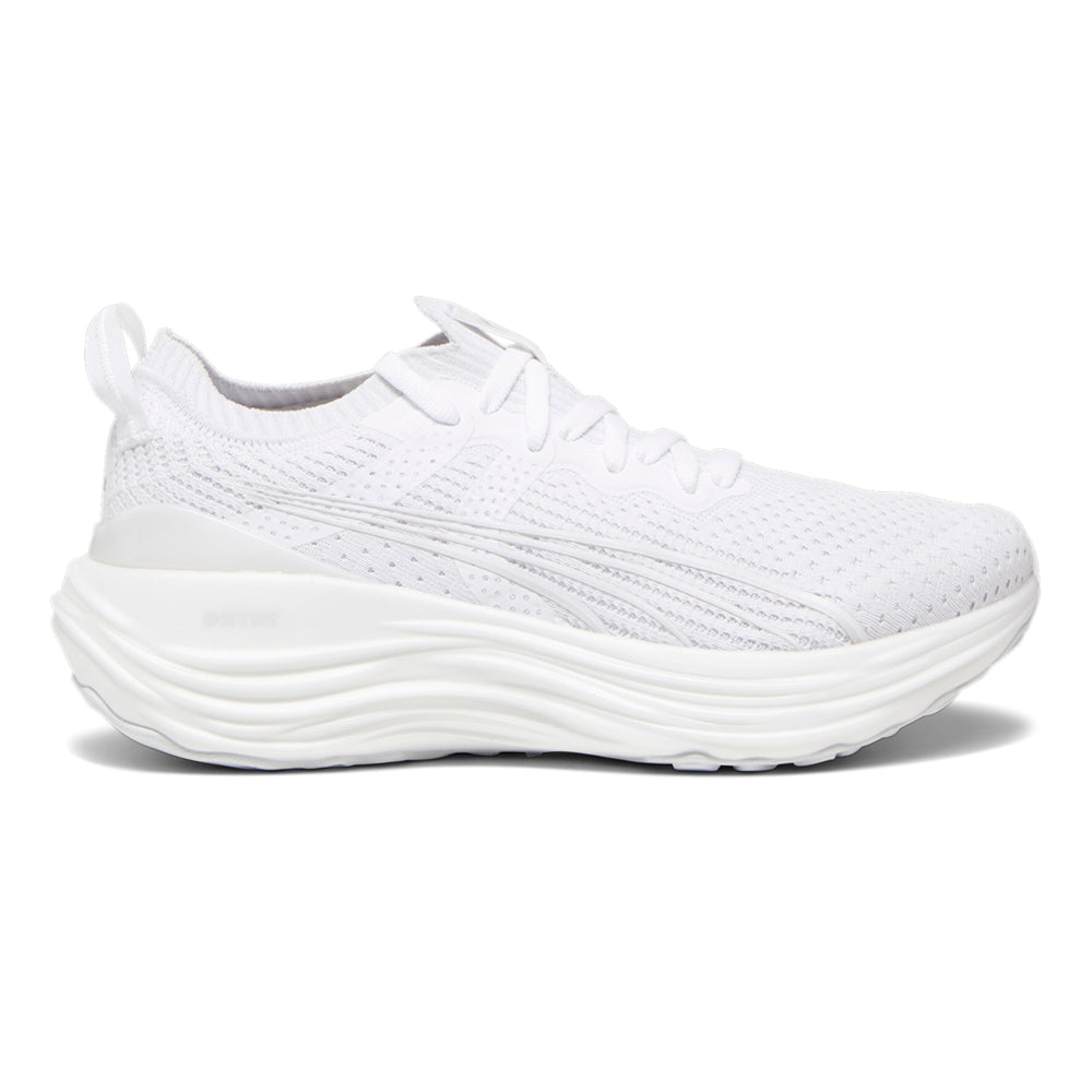 Women's Puma ForeverRun Nitro Knit, Puma White/Feather Grey, 10.5 B Medium