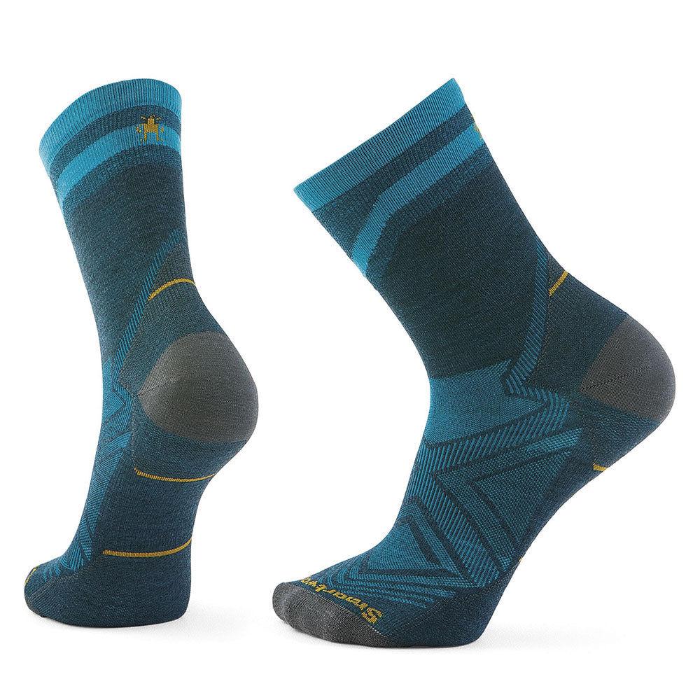Men's Smartwool Run Zero Cushion Mid Crew Pattern Socks