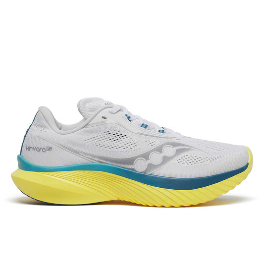 Women's Saucony Kinvara 15, White/Finch, 6.5 B Medium