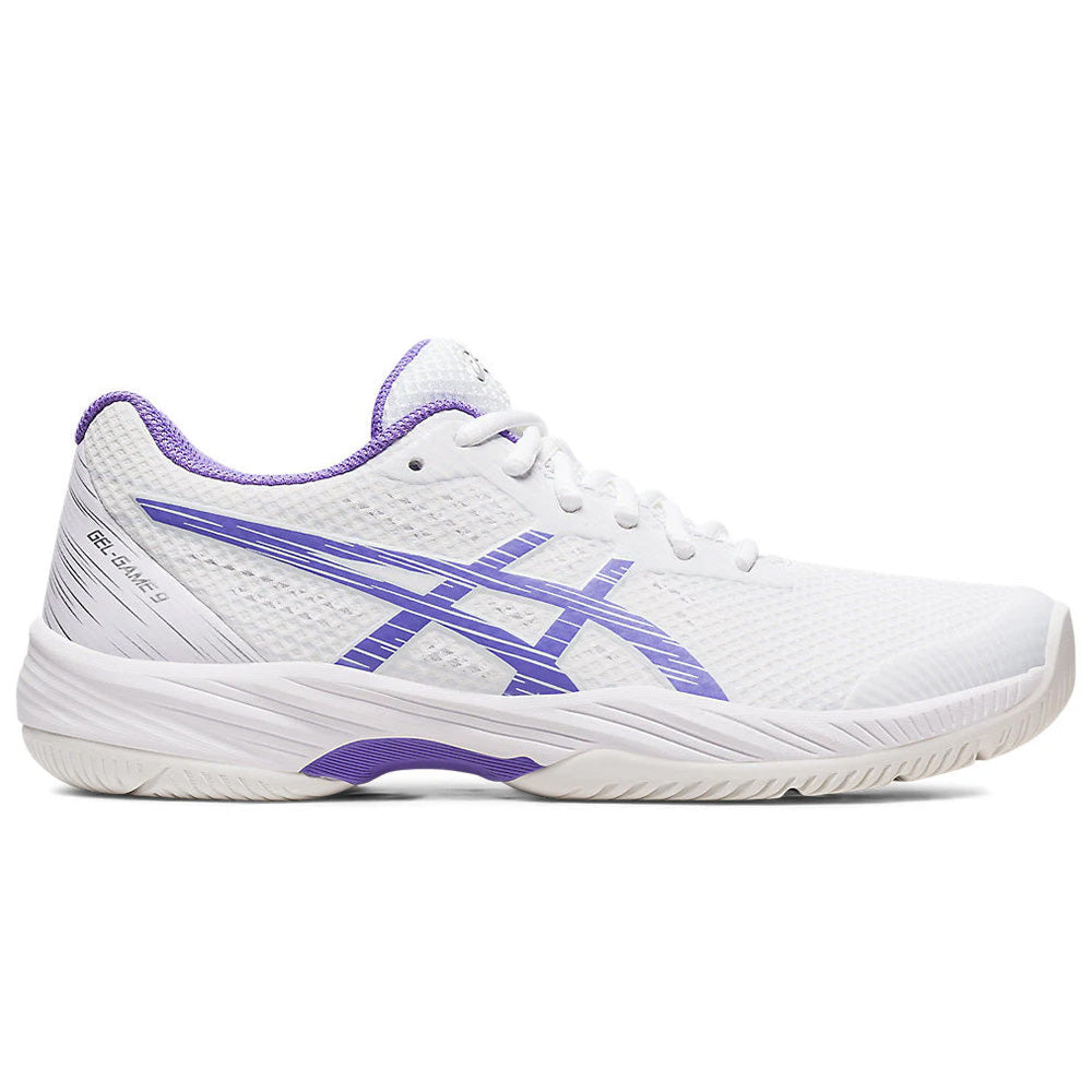 Women's Asics Gel-Game 9, White/Amethyst, 11.5 B Medium