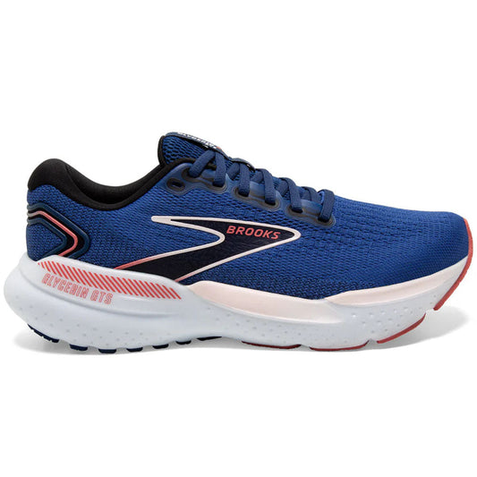 Women's Brooks Glycerin GTS 21, Blue/Icy Pink/Rose, 5 B Medium