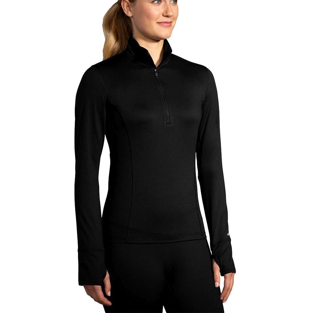 Brooks-Women's Brooks Dash 1/2 Zip-Black-Pacers Running